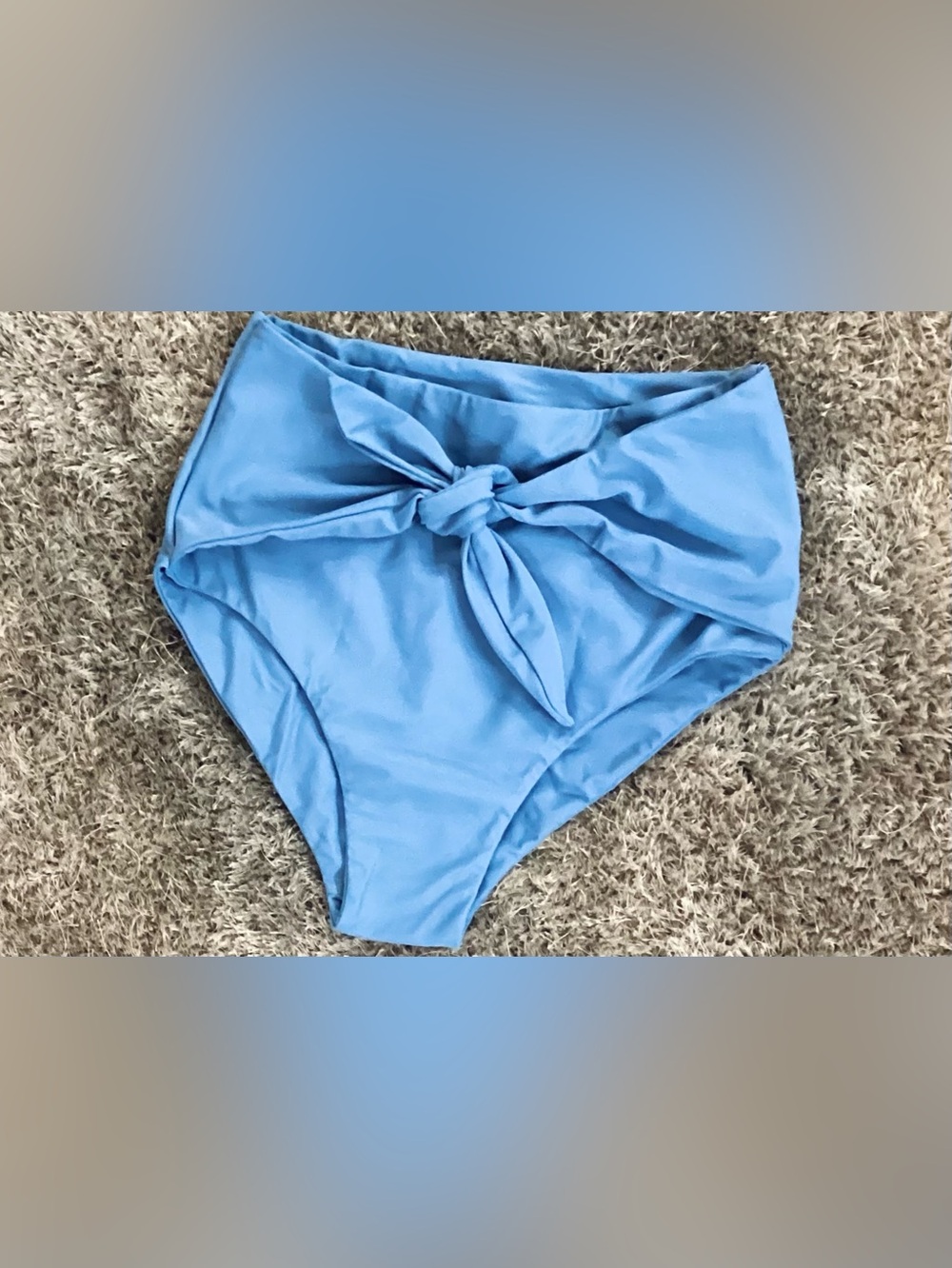 High-Waist Tie-Front Arctic Blue Bikini Bottoms - 🪼
